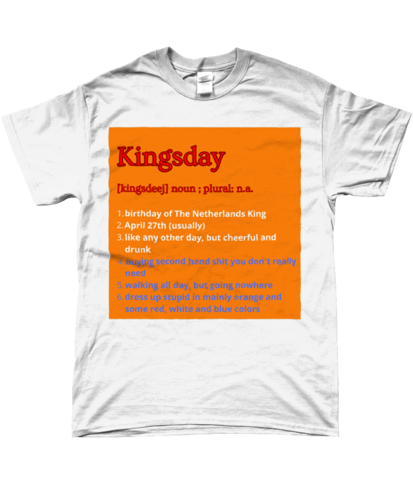 T-shirt Kingsday Dictionary Oranje Achtergrond