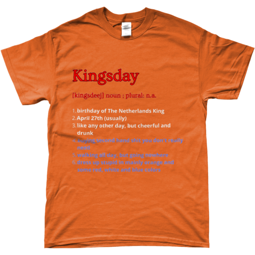 T-shirt Kingsday Dictionary Gildan Orange