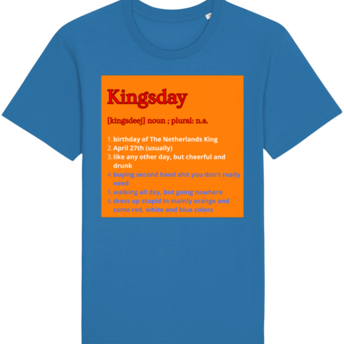T-shirt Kingsday Dictionary Oranje Achtergrond